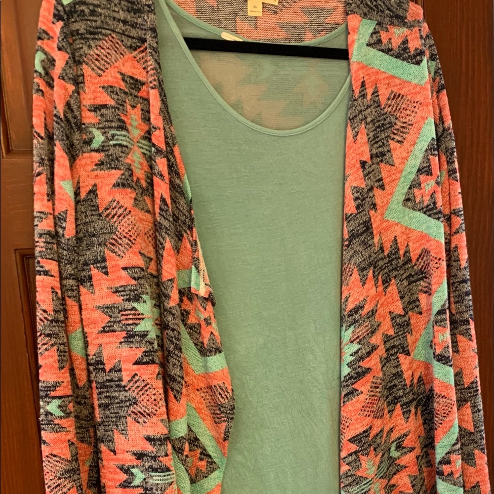 Aztec print sweater with matching shirt